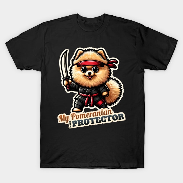 Pomeranian ninja T-Shirt by k9-tee